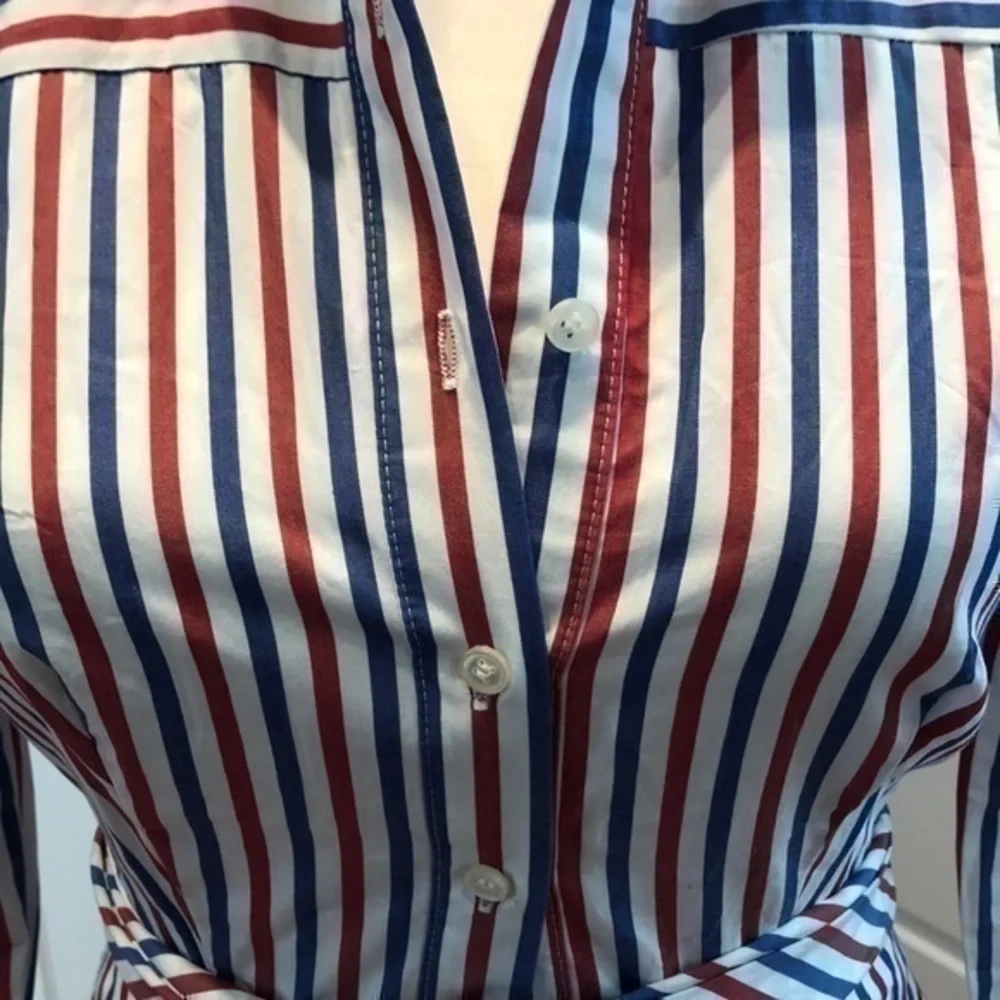NWT J. Crew Tie-Waist Shirtdress in Stripe…